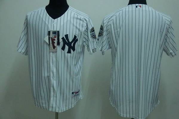 Yankees Blank Stitched White MLB Jersey - Click Image to Close